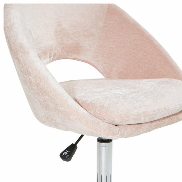 Office Chairs |   Milo Office Chair, Royal Velvet Fabric With Chrome Base, Blush Furniture Office Chairs