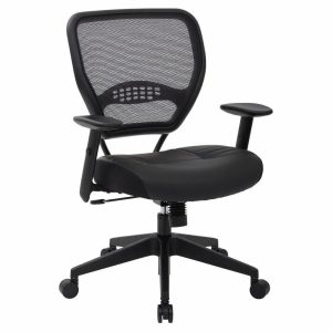 Office Chairs |   Professional Dark Air Grid Back Managers Chair With Black Bonded Leather Seat Furniture Office Chairs