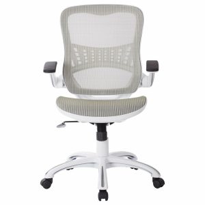 Office Chairs |   Riley Office Chair With Black Mesh, White Furniture Office Chairs