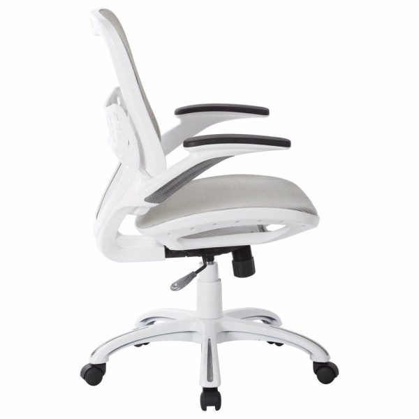 Office Chairs |   Riley Office Chair With Black Mesh, White Furniture Office Chairs