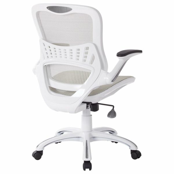 Office Chairs |   Riley Office Chair With Black Mesh, White Furniture Office Chairs