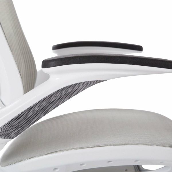 Office Chairs |   Riley Office Chair With Black Mesh, White Furniture Office Chairs