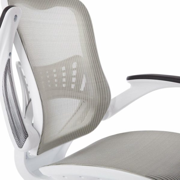 Office Chairs |   Riley Office Chair With Black Mesh, White Furniture Office Chairs