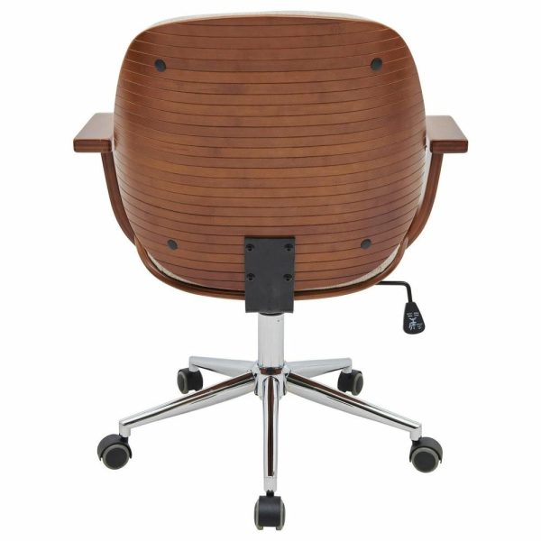 Office Chairs |   Samuel Fabric Bamboo Office Chair With Armrest, Havana Linen Furniture Office Chairs