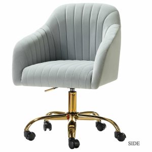 Office Chairs |   Swivel Rolling Task Chair With Tufted Back, Gray Furniture Office Chairs