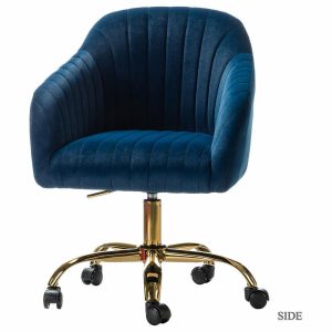 Office Chairs |   Swivel Rolling Task Chair With Tufted Back, Navy Furniture Office Chairs