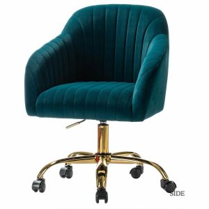 Office Chairs |   Swivel Rolling Task Chair With Tufted Back, Teal Furniture Office Chairs