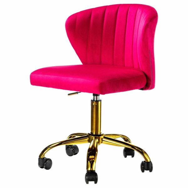 Office Chairs |   Swivel Task Chair With Tufted Back, Fushia Furniture Office Chairs