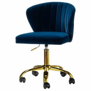 Office Chairs |   Swivel Task Chair With Tufted Back, Navy Furniture Office Chairs