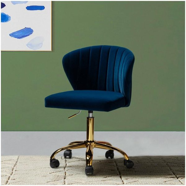 Office Chairs |   Swivel Task Chair With Tufted Back, Navy Furniture Office Chairs