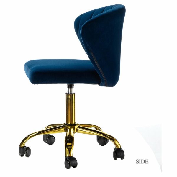 Office Chairs |   Swivel Task Chair With Tufted Back, Navy Furniture Office Chairs