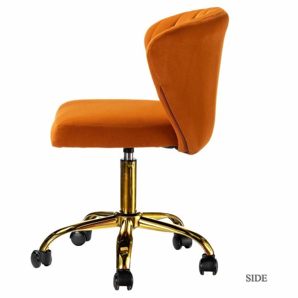 Office Chairs |   Swivel Task Chair With Tufted Back, Orange Furniture Office Chairs