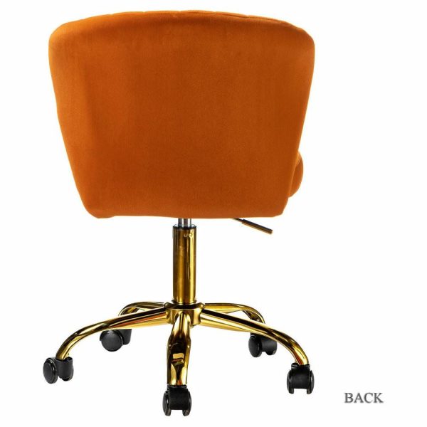 Office Chairs |   Swivel Task Chair With Tufted Back, Orange Furniture Office Chairs