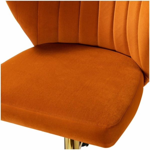 Office Chairs |   Swivel Task Chair With Tufted Back, Orange Furniture Office Chairs