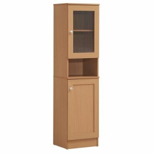 Pantry Cabinets |   63″ Tall Open Shelf Enclosed Storage Kitchen Pantry, Beech Furniture Pantry Cabinets