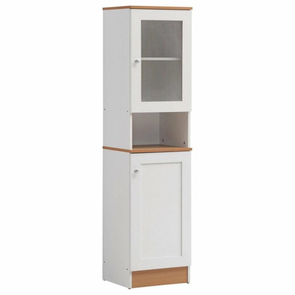 Pantry Cabinets |   63″ Tall Open Shelf Enclosed Storage Kitchen Pantry, White Furniture Pantry Cabinets