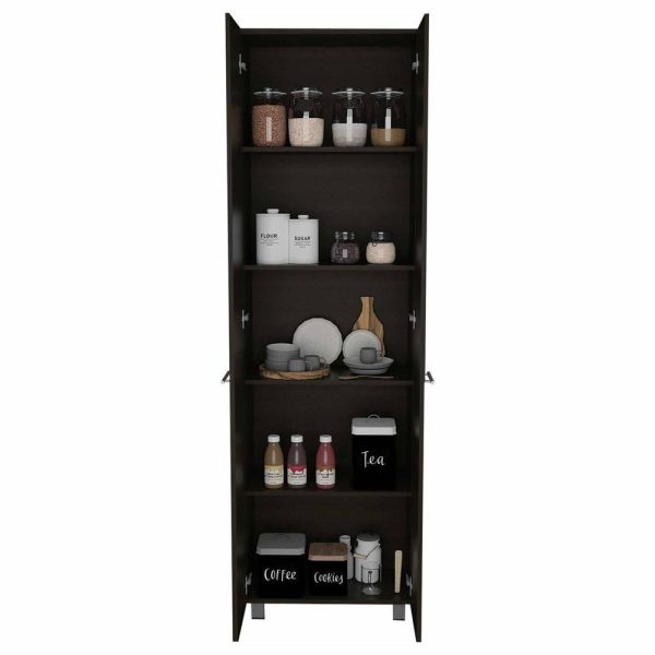 Pantry Cabinets |   78″ Modern Black Pantry Cabinet With Two Full Size Doors Furniture Pantry Cabinets