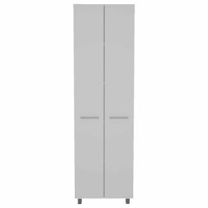 Pantry Cabinets |   78″ Modern White Pantry Cabinet With Two Full Size Doors Furniture Pantry Cabinets