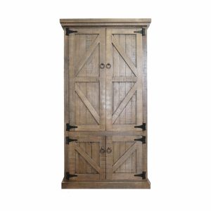 Pantry Cabinets |   Barn Style Armoire / Kitchen Pantry, Distressed Gray Furniture Pantry Cabinets