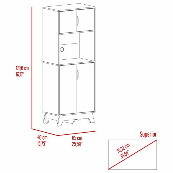 Pantry Cabinets |   Depot E-Shop Dahoon Microwave Cabinet, Light Oak/White Furniture Pantry Cabinets