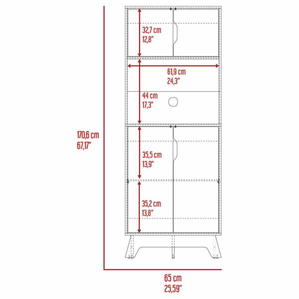 Pantry Cabinets |   Depot E-Shop Dahoon Microwave Cabinet, Light Oak/White Furniture Pantry Cabinets