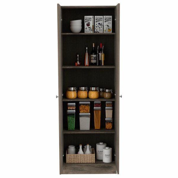 Pantry Cabinets |   Depot E-Shop Dakari-Storage Single-Door Pantry Cabinet, Dark Brown Furniture Pantry Cabinets