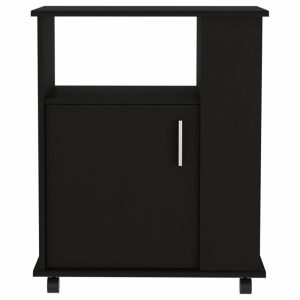 Pantry Cabinets |   Depot Eshop Munich Black Lower Microwave Pantry Single Door Cabinet De-Mlw6198 Furniture Pantry Cabinets