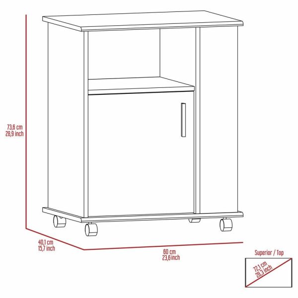 Pantry Cabinets |   Depot Eshop Munich Black Lower Microwave Pantry Single Door Cabinet De-Mlw6198 Furniture Pantry Cabinets