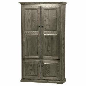 Pantry Cabinets |   Double Wide Oak Kitchen Pantry, Iron Ore Oak Furniture Pantry Cabinets