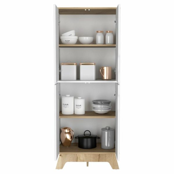 Pantry Cabinets |   Fm Furniture Zurich Double Kitchen Pantry – Light Oak And White Furniture Pantry Cabinets