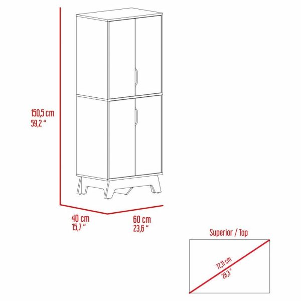 Pantry Cabinets |   Fm Furniture Zurich Double Kitchen Pantry – Light Oak And White Furniture Pantry Cabinets