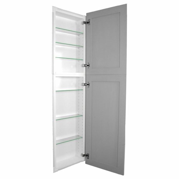 Pantry Cabinets |   Fruitville Shaker Style Frameless Recessed Wood Pantry Cabinet, 14X50, Primed Gray Furniture Pantry Cabinets