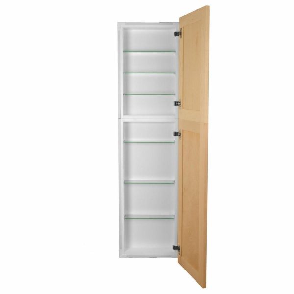 Pantry Cabinets |   Fruitville Shaker Style Frameless Recessed Wood Pantry Cabinet, 14X50, Unfinished Furniture Pantry Cabinets