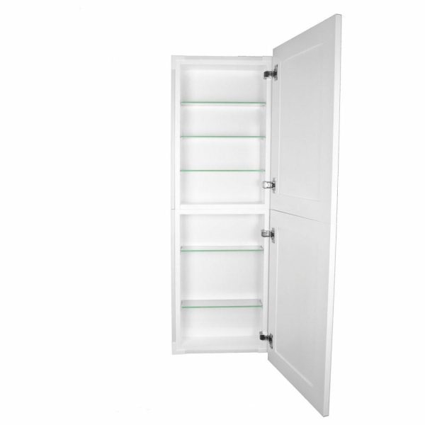 Pantry Cabinets |   Fruitville Shaker Style Frameless Recessed Wood Pantry Cabinet, 14X50, White Enamel Furniture Pantry Cabinets