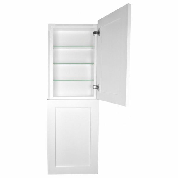 Pantry Cabinets |   Fruitville Shaker Style Frameless Recessed Wood Pantry Cabinet, 14X50, White Enamel Furniture Pantry Cabinets