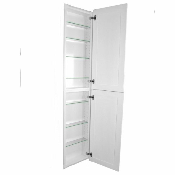 Pantry Cabinets |   Fruitville Shaker Style Frameless Recessed Wood Pantry Cabinet, 14X50, White Enamel Furniture Pantry Cabinets