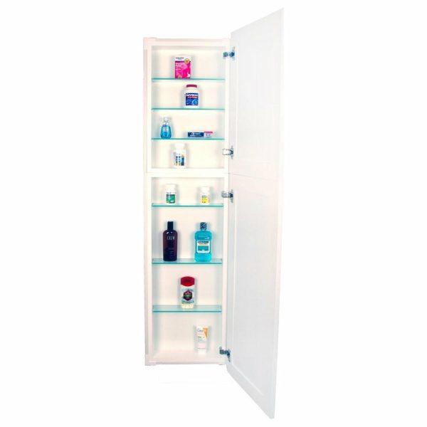 Pantry Cabinets |   Fruitville Shaker Style Frameless Recessed Wood Pantry Cabinet, 14X50, White Enamel Furniture Pantry Cabinets