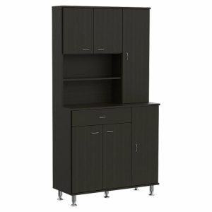 Pantry Cabinets |   Helis 90 Pantry Cabinet Black Wengue Furniture Pantry Cabinets