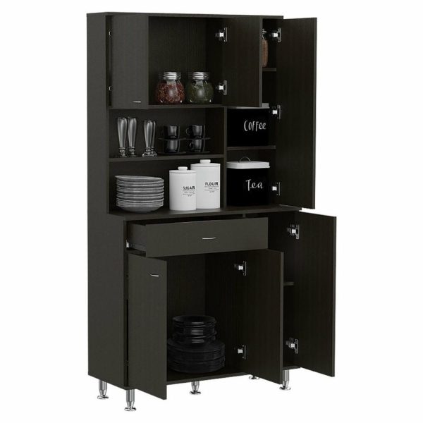 Pantry Cabinets |   Helis 90 Pantry Cabinet Black Wengue Furniture Pantry Cabinets