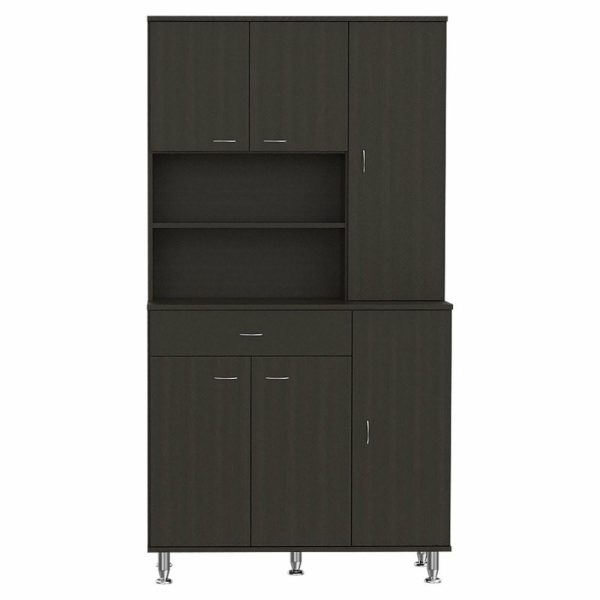 Pantry Cabinets |   Helis 90 Pantry Cabinet Black Wengue Furniture Pantry Cabinets