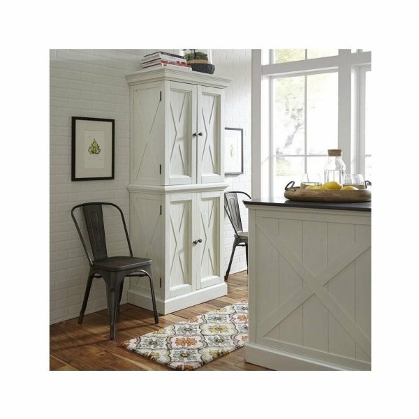 Pantry Cabinets |   Homestyles Seaside Lodge Wood Pantry In Off White Furniture Pantry Cabinets