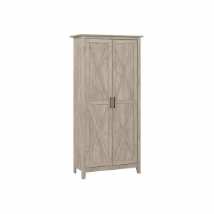 Pantry Cabinets |   Key West Kitchen Pantry Cabinet In Washed Gray – Engineered Wood Furniture Pantry Cabinets