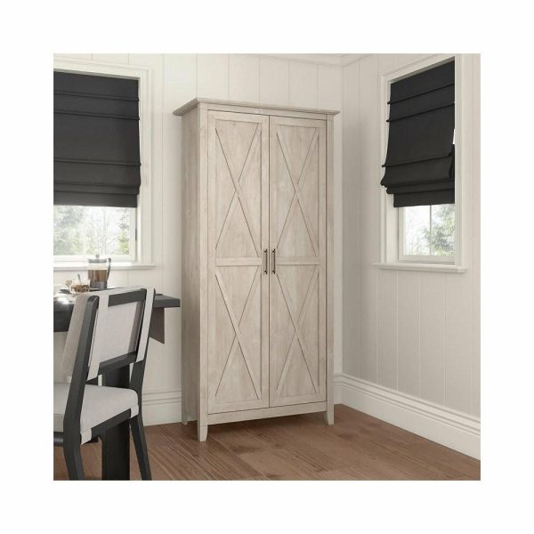 Pantry Cabinets |   Key West Kitchen Pantry Cabinet In Washed Gray – Engineered Wood Furniture Pantry Cabinets