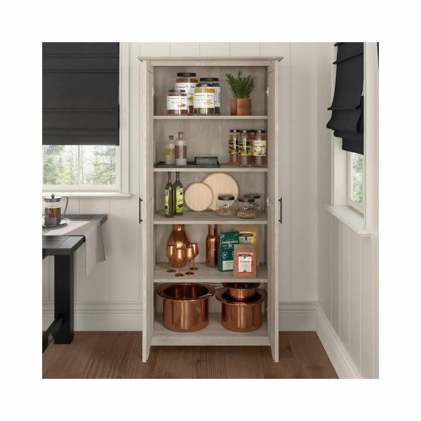 Pantry Cabinets |   Key West Kitchen Pantry Cabinet In Washed Gray – Engineered Wood Furniture Pantry Cabinets