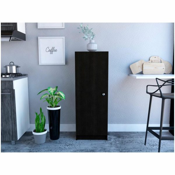 Pantry Cabinets |   Miami 47-Inch Tall Single Door Pantry With 4 Shelves, Black Wenge Furniture Pantry Cabinets