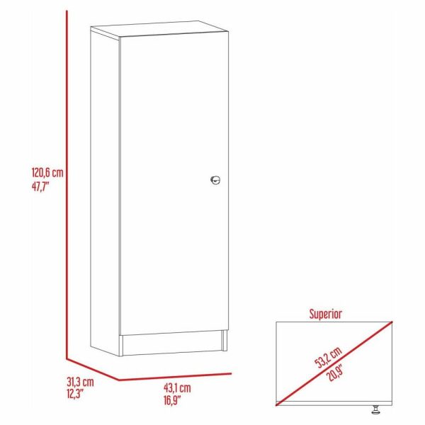 Pantry Cabinets |   Miami 47-Inch Tall Single Door Pantry With 4 Shelves, Black Wenge Furniture Pantry Cabinets