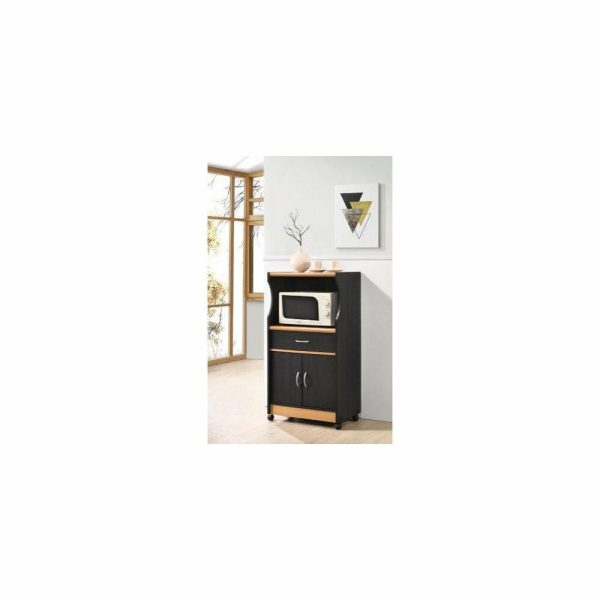 Pantry Cabinets |   Microwave Kitchen Cart, Black-Beech Furniture Pantry Cabinets