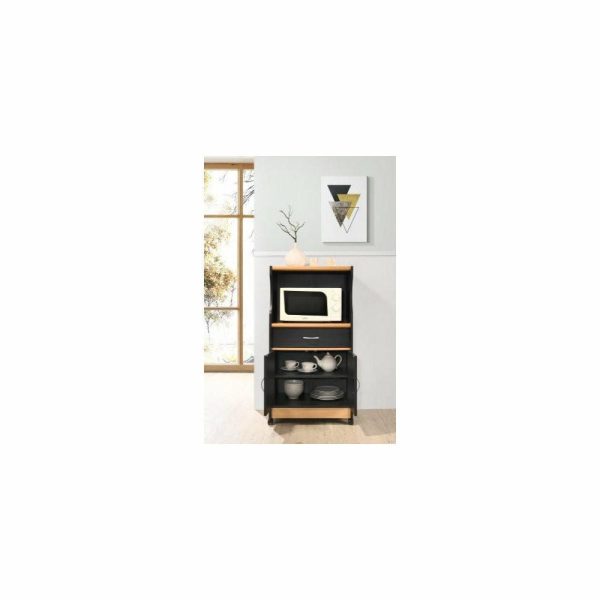 Pantry Cabinets |   Microwave Kitchen Cart, Black-Beech Furniture Pantry Cabinets