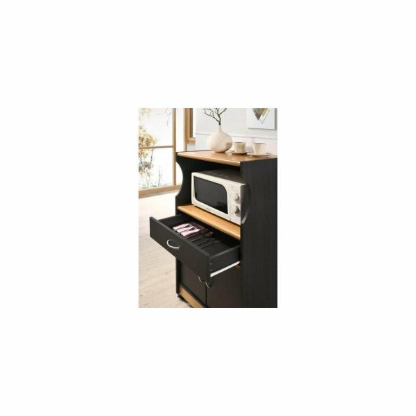 Pantry Cabinets |   Microwave Kitchen Cart, Black-Beech Furniture Pantry Cabinets