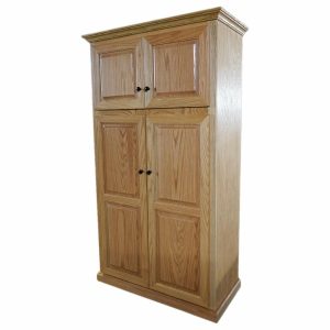 Pantry Cabinets |   Oak Kitchen Pantry With Upper Storage, Lite Oak Furniture Pantry Cabinets